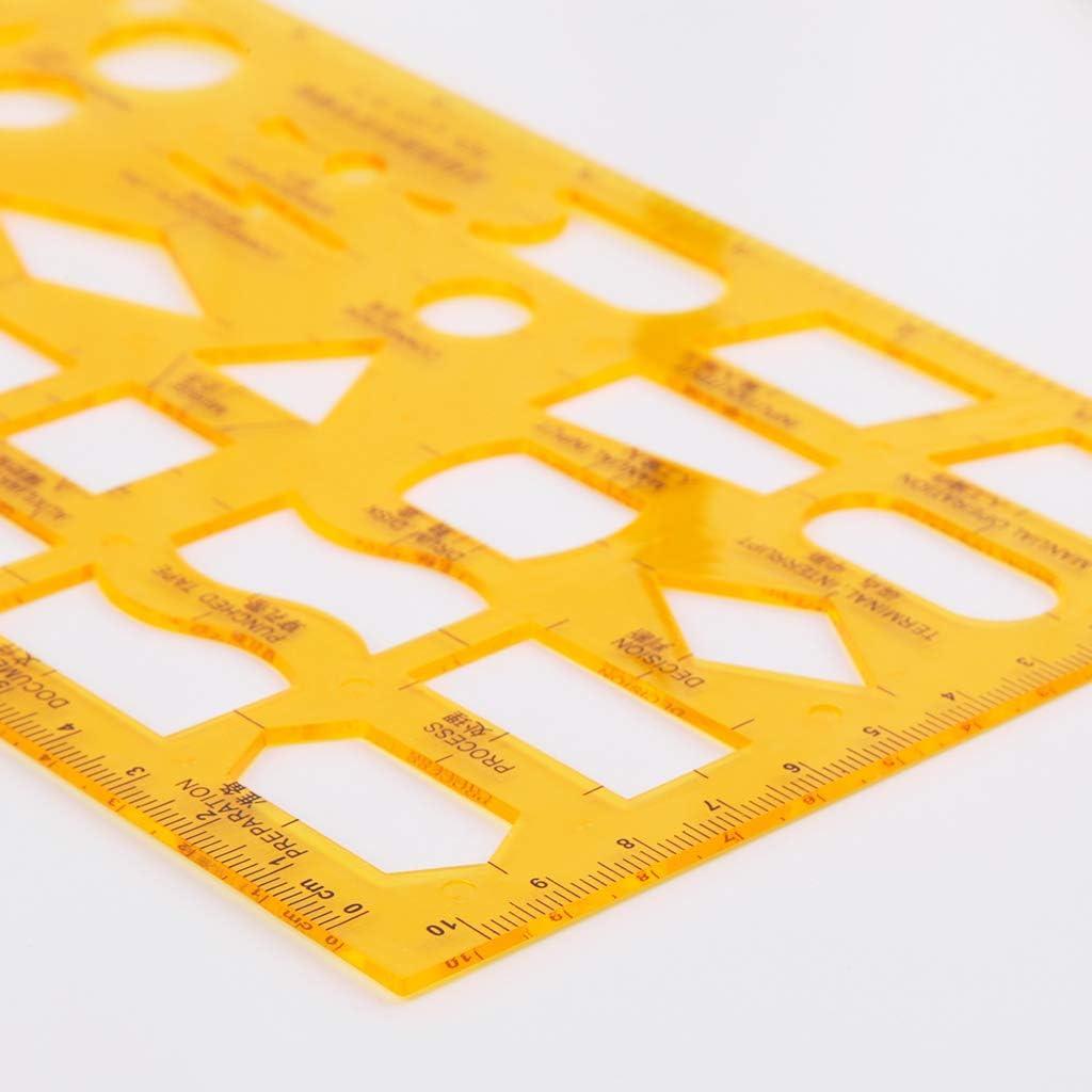 Plantilla de Símbolos de Diagrama de Flujo LIANXUE 25x12.5cm