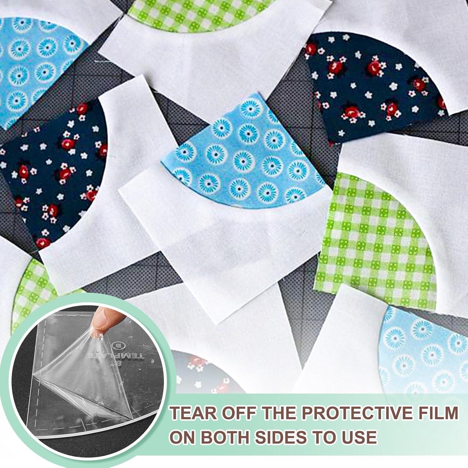 Plantillas de Acolchado Kigley Drunkards Path 3 Set 25.4-20.32-15.24 cm