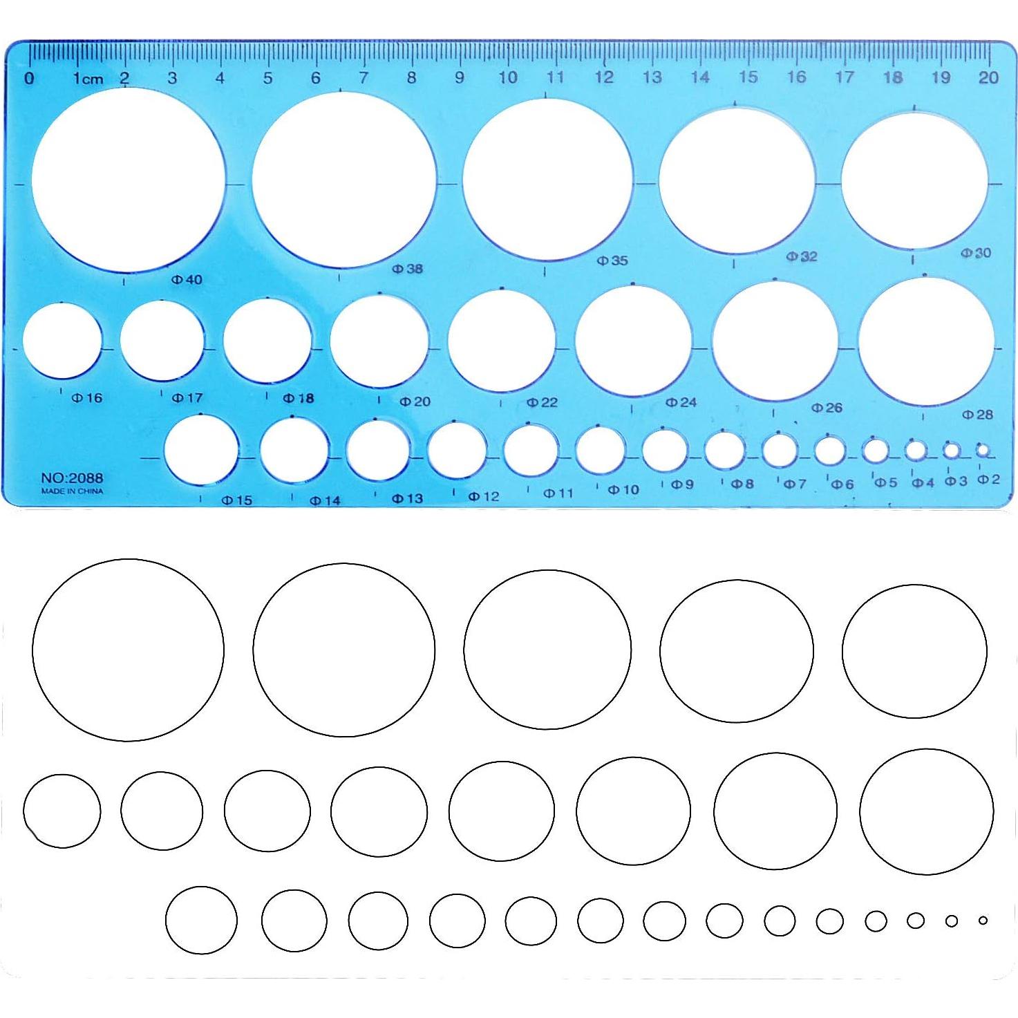 4 Reglas Plantilla Plástica Aylifu 21.5x10.5cm Colores Variados