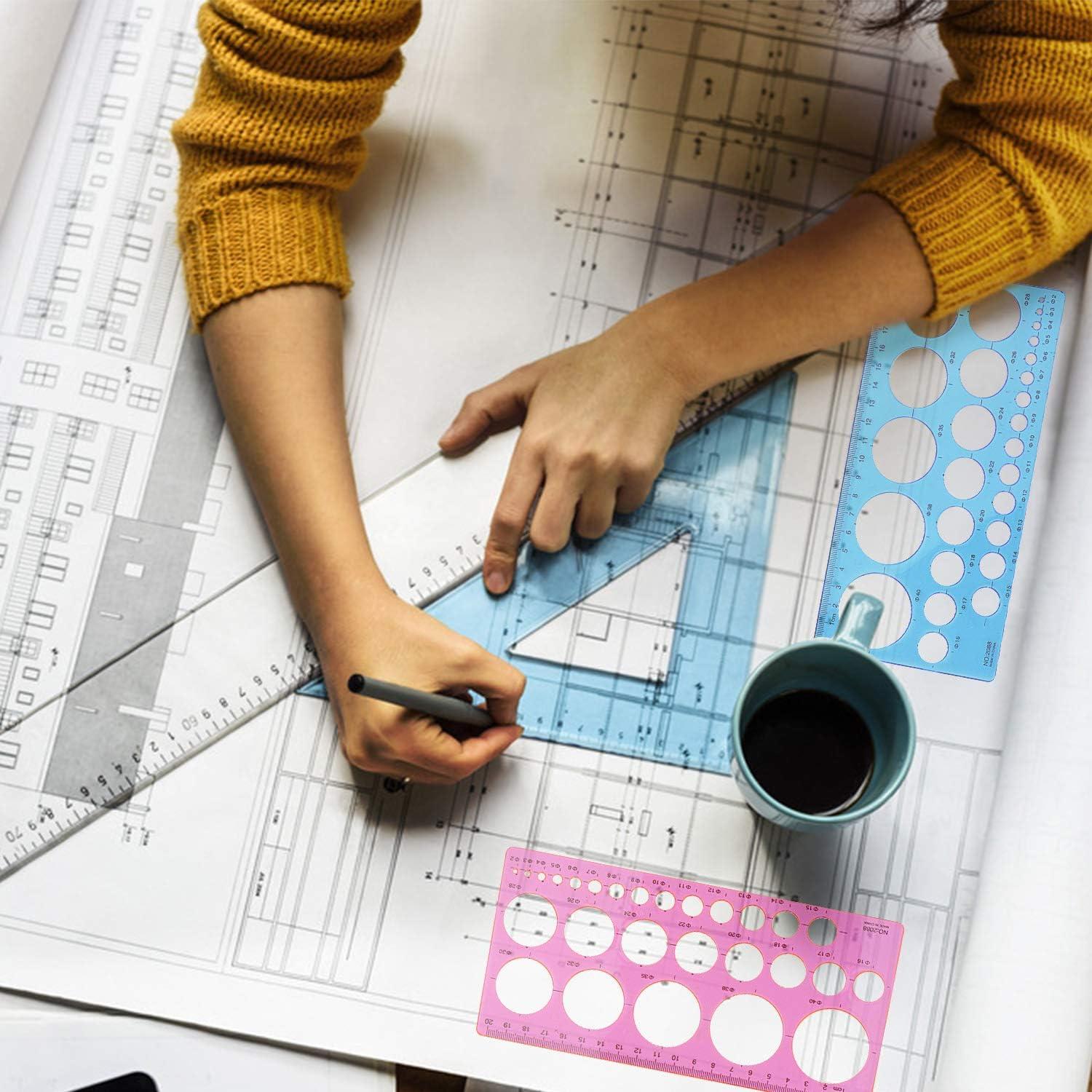 4 Reglas Plantilla Plástica Aylifu 21.5x10.5cm Colores Variados