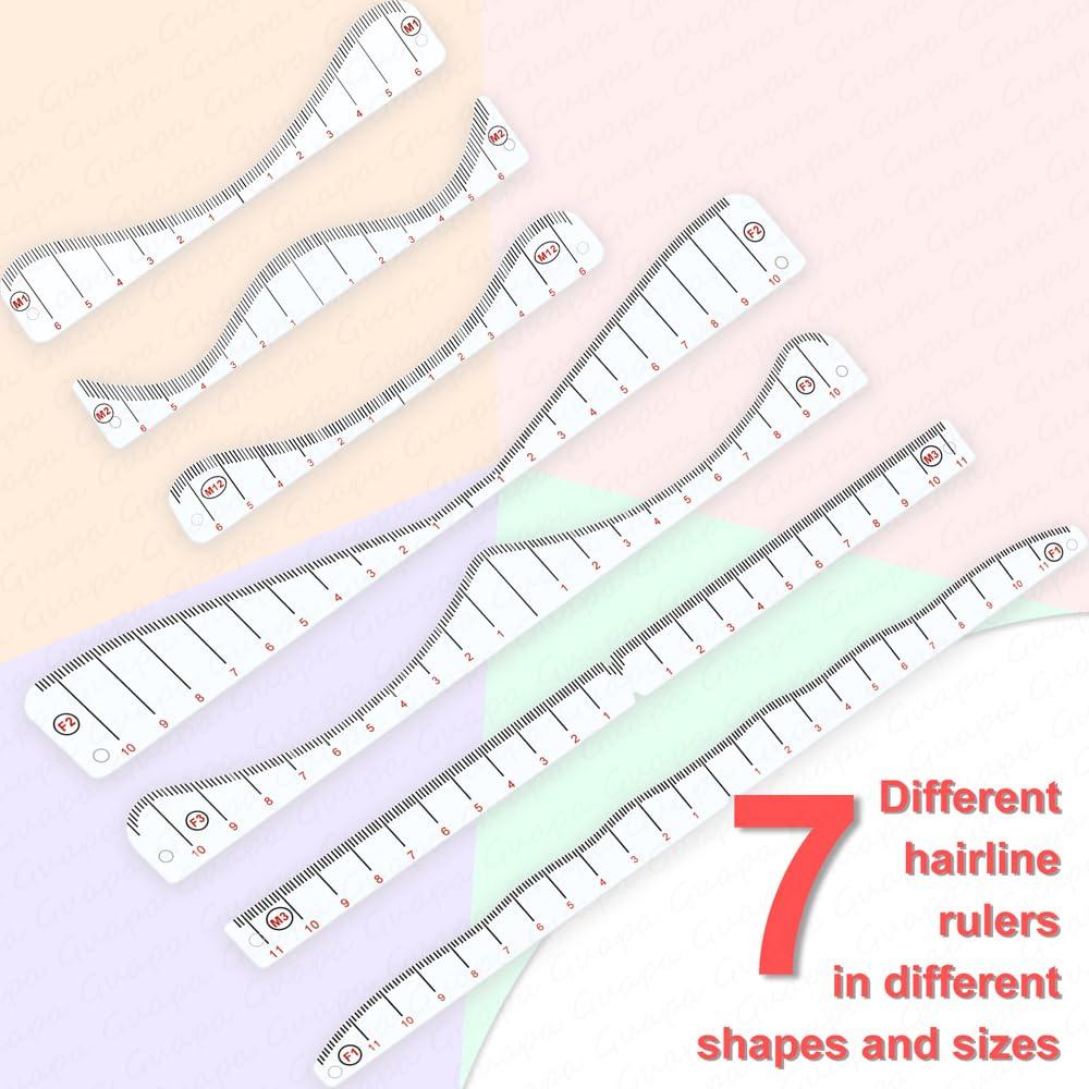 Regla Plantilla para Dibujo de Línea Capilar Rasmet - 7 Estilos