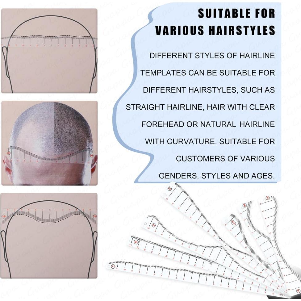 Regla Plantilla para Dibujo de Línea Capilar Rasmet - 7 Estilos