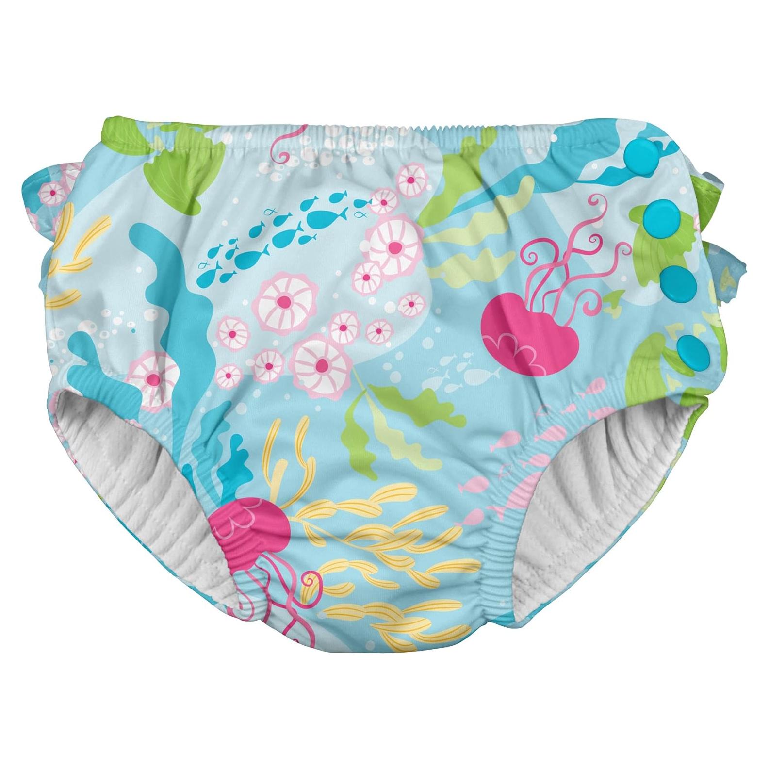 Pañal de Natación Reutilizable i play Aqua Coral Reef 4T