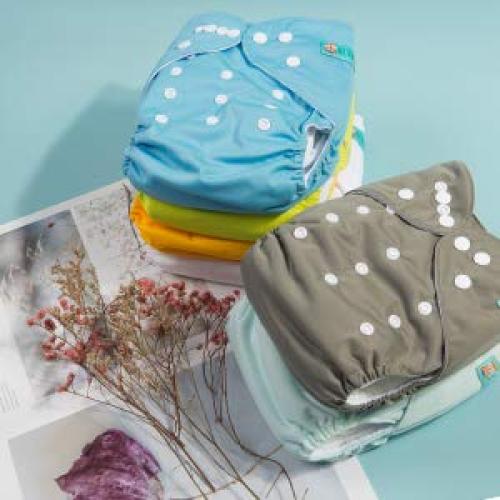 Pañales de Tela ALVABABY Ajustables 6 Piezas con 12 Inserts