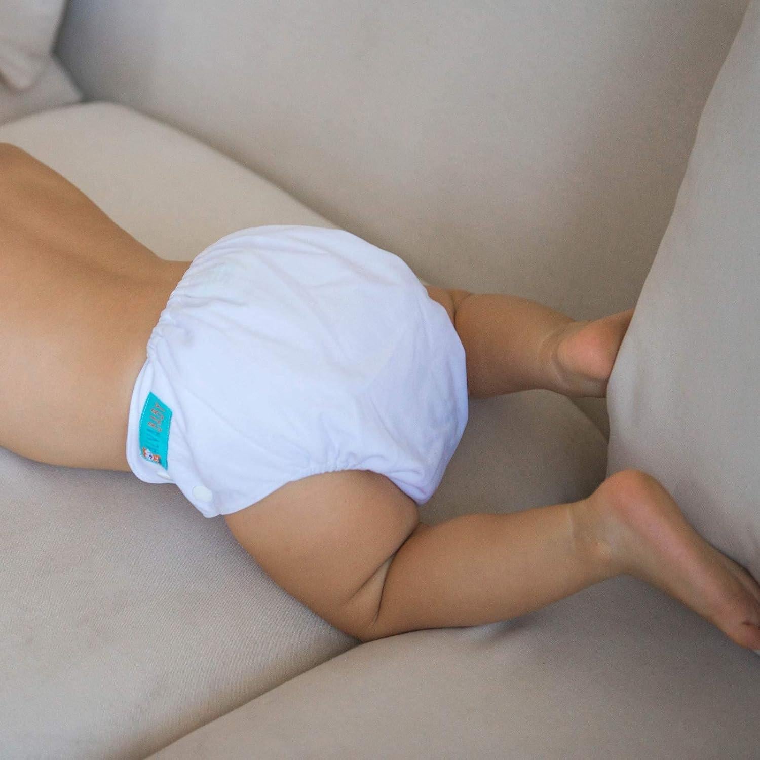 Pañales de Tela ALVABABY Ajustables 6 Piezas con 12 Inserts