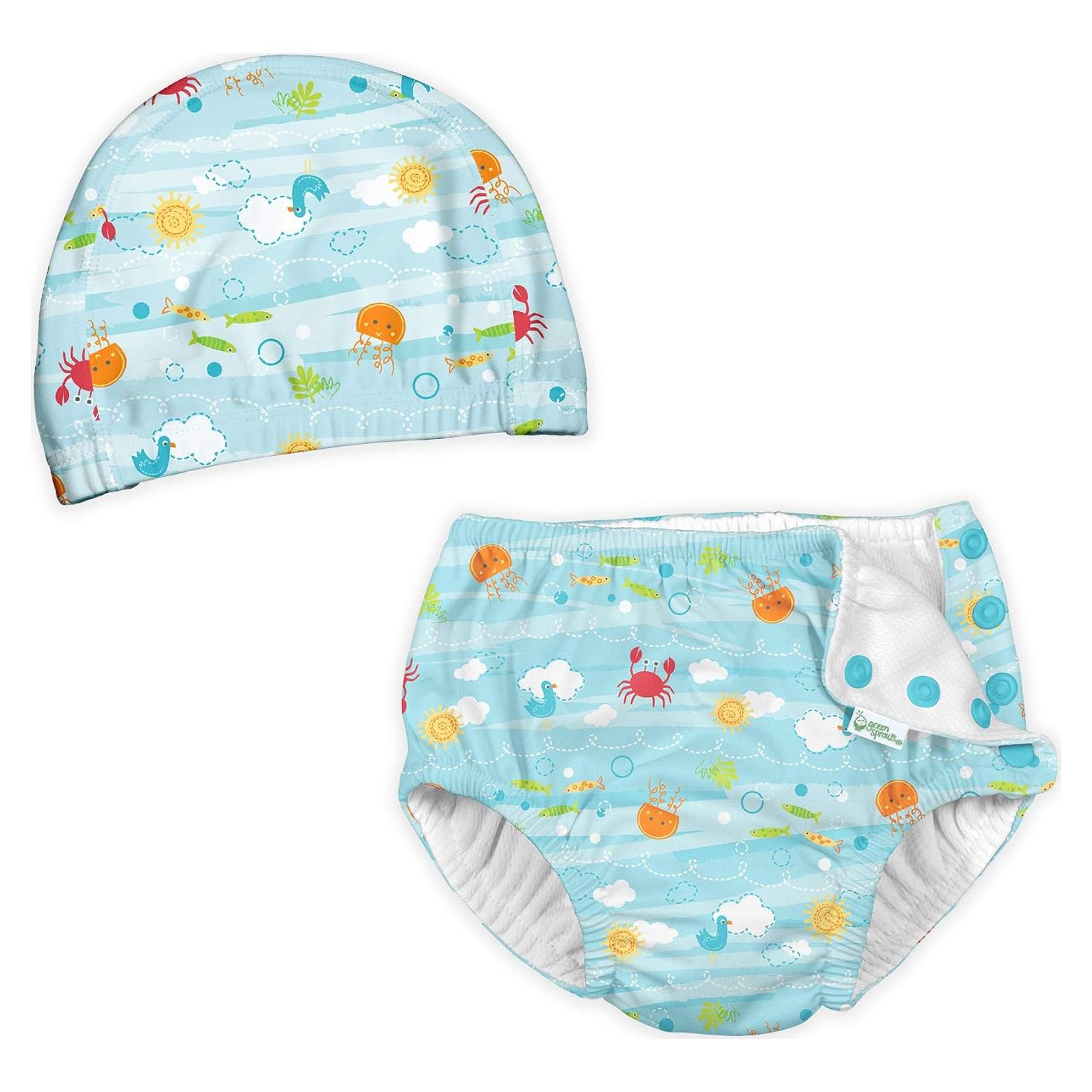 Conjunto Pañal Reutilizable y Gorra de Baño Green Sprouts 12 Meses