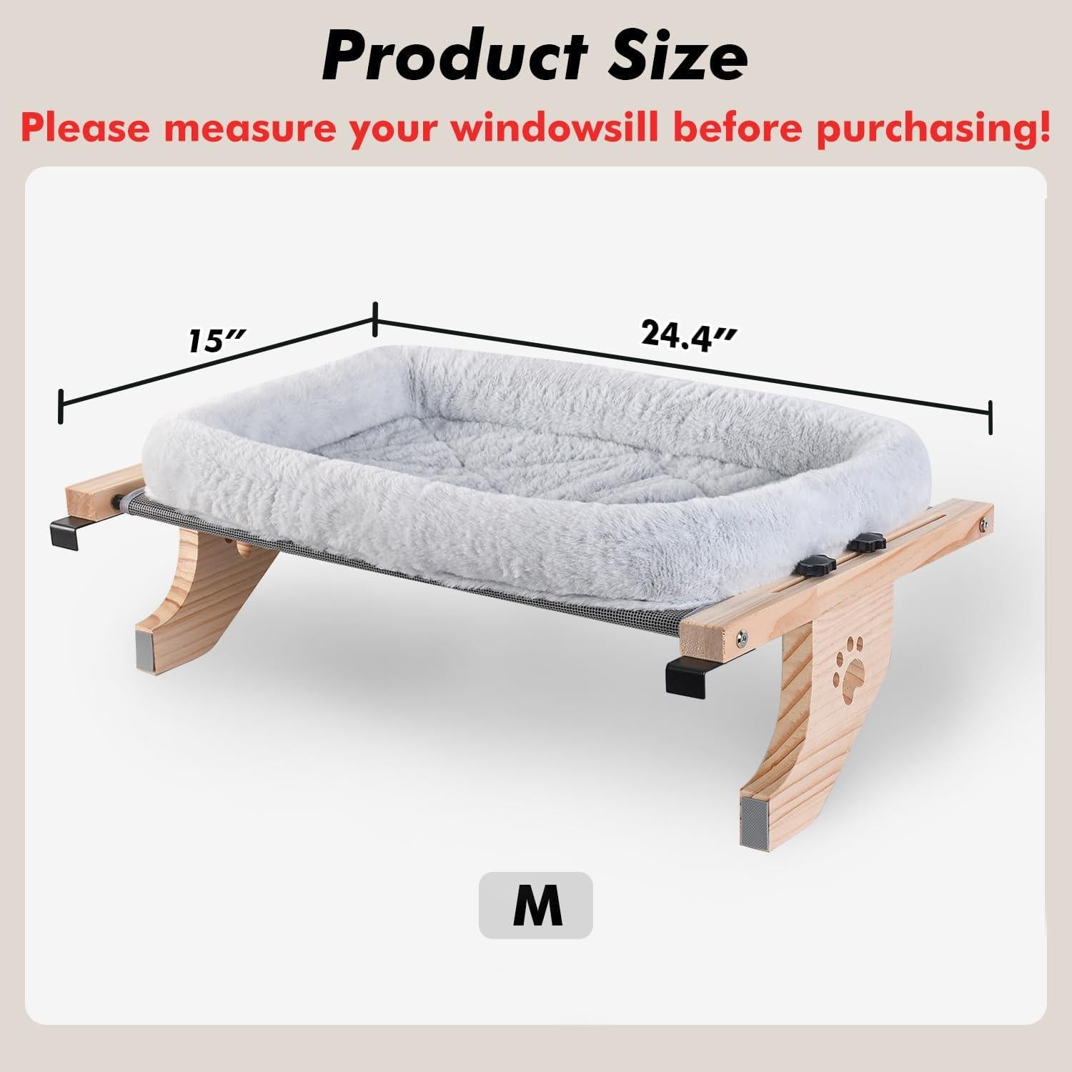 Perch de Ventana para Gatos AMOSIJOY 62x38cm Resistente