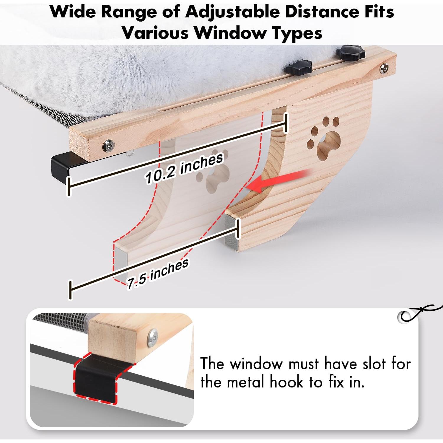 Perch de Ventana para Gatos AMOSIJOY 62x38cm Resistente