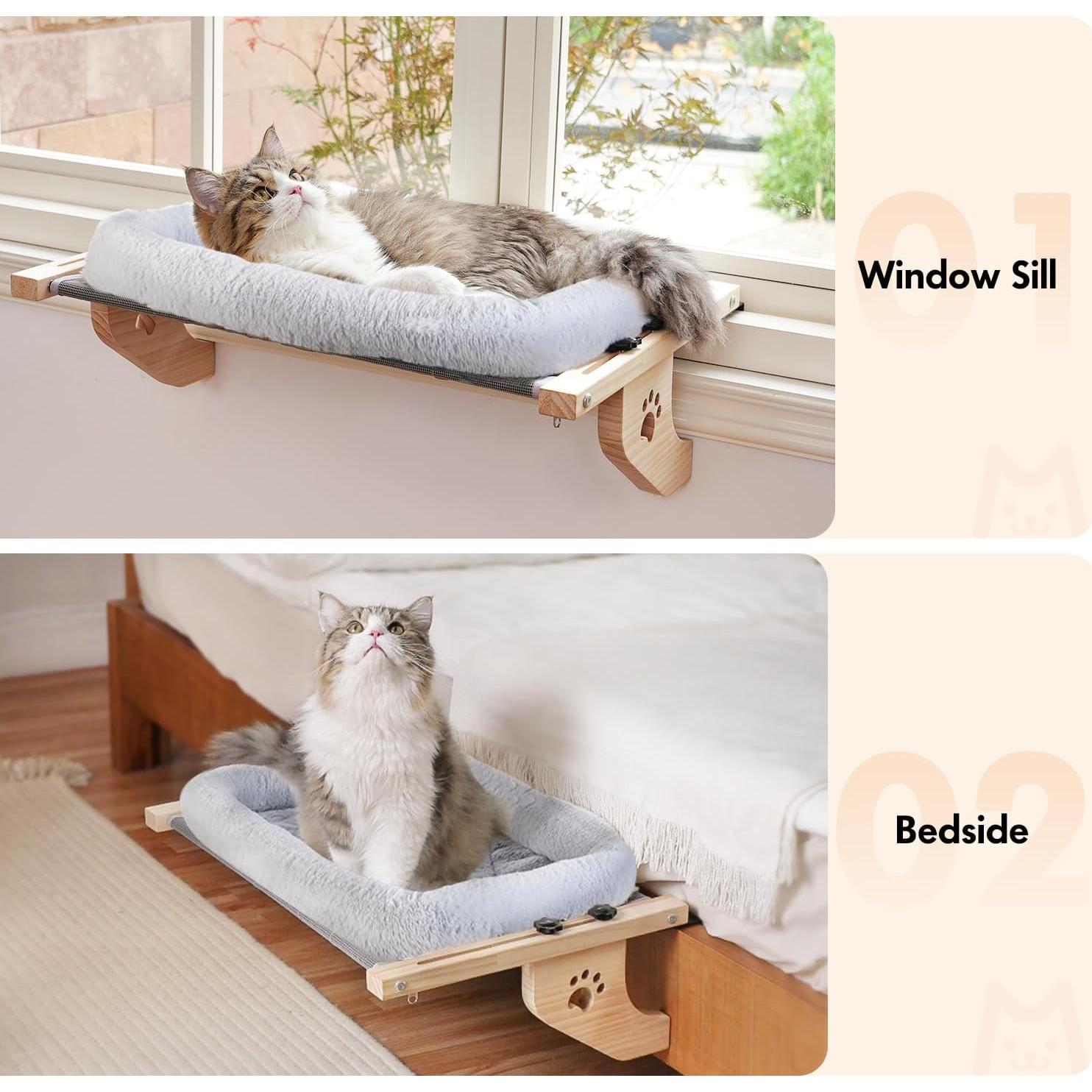 Perch de Ventana para Gatos AMOSIJOY 62x38cm Resistente