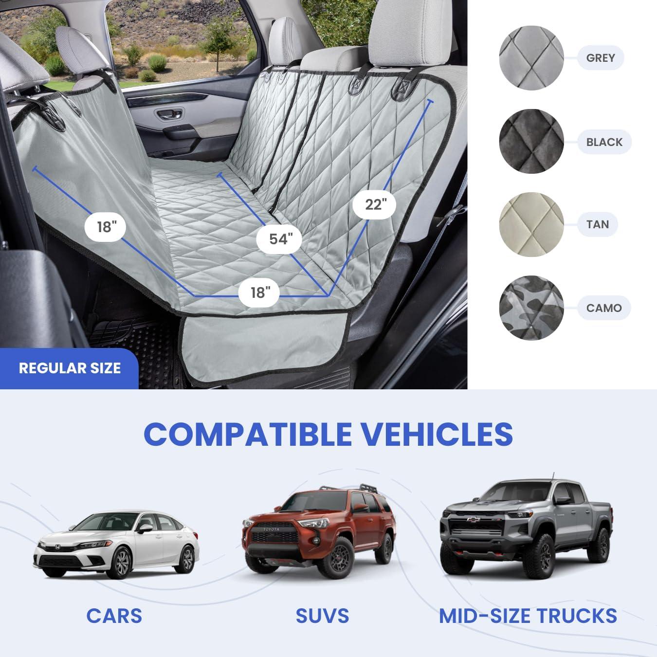 Hamaca para Perros 4Knines Regular Negra - Funda Impermeable para Autos