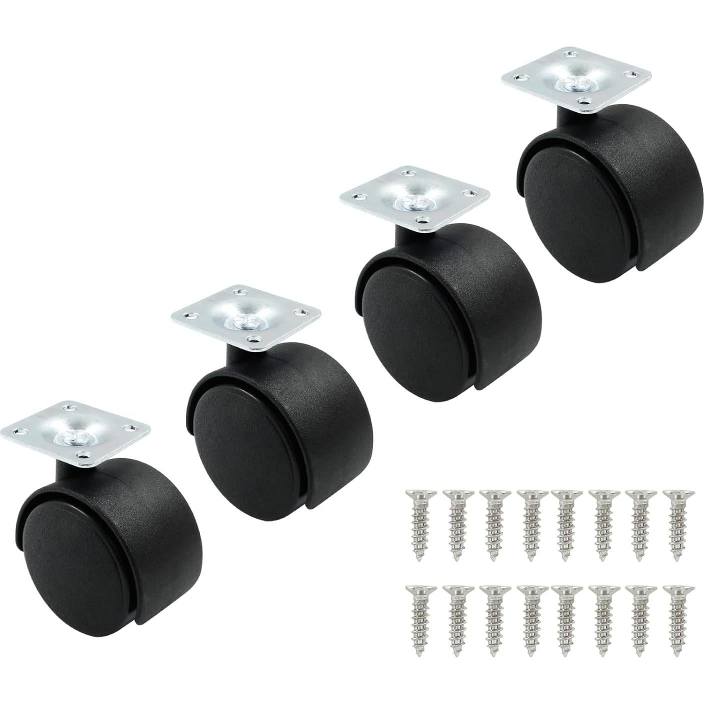 4 Ruedas Giratorias de Nylon 50mm para Muebles Suiwotin