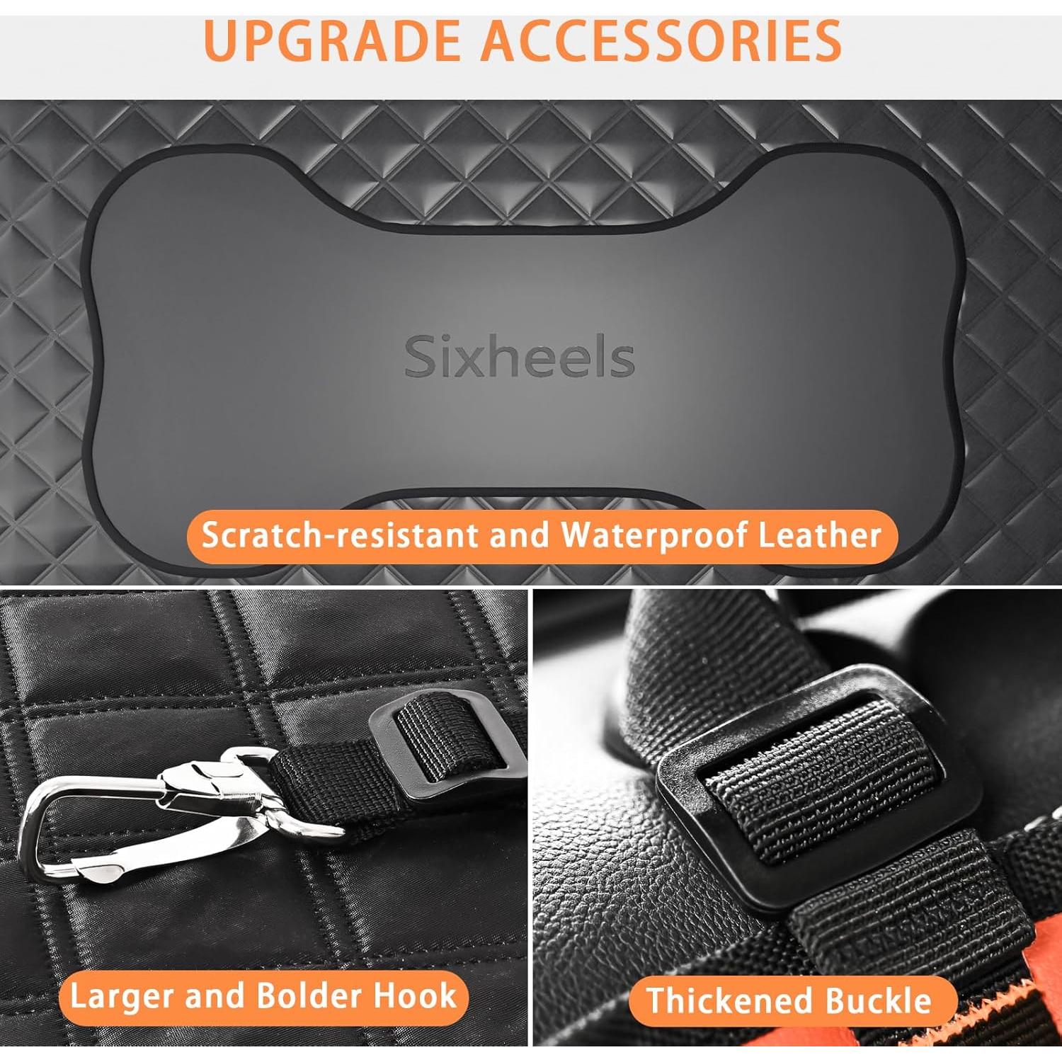 Cubierta de Asiento Trasero para Perros Sixheels - Negro Inflable