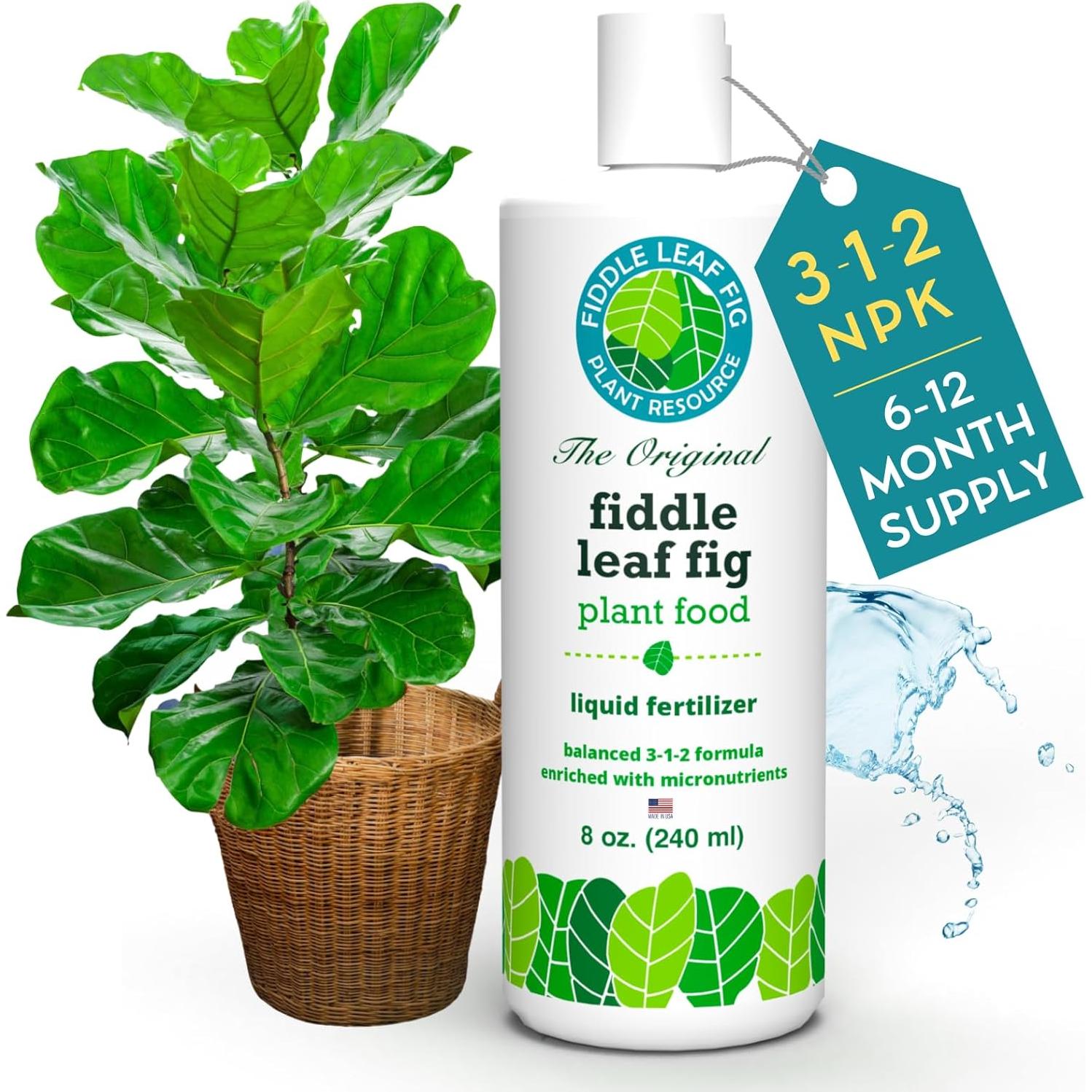 Fertilizante Líquido Fiddle Leaf Fig 226.8ml - Sin Urea NPK 3-1-2