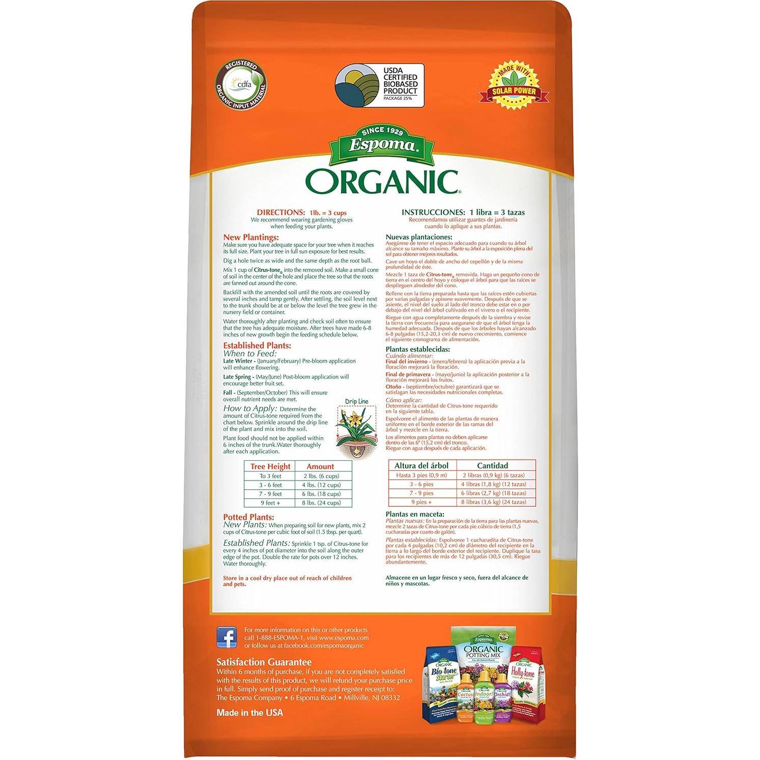 Fertilizante Orgánico Citrus-Tone Espoma 5-2-6 1.81 kg