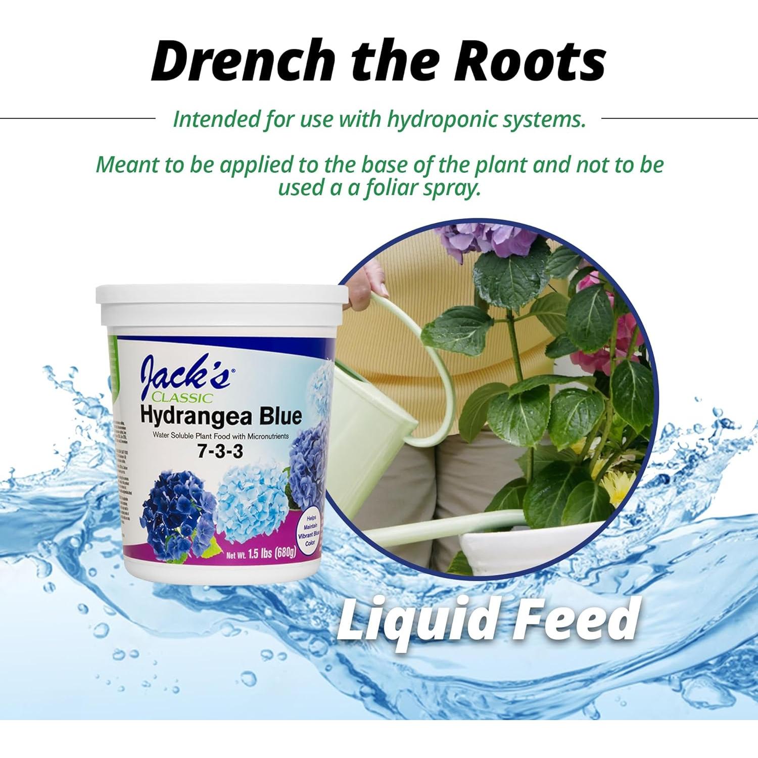 Fertilizante Hidrosoluble Jack's Classic 7-3-3 para Hortensias 680g