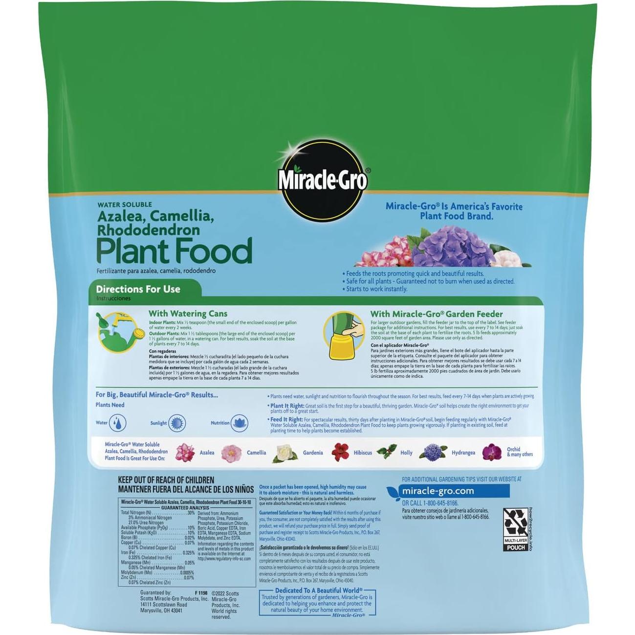 Fertilizante Miracle-Gro para Azaleas y Rododendros 2.27 kg