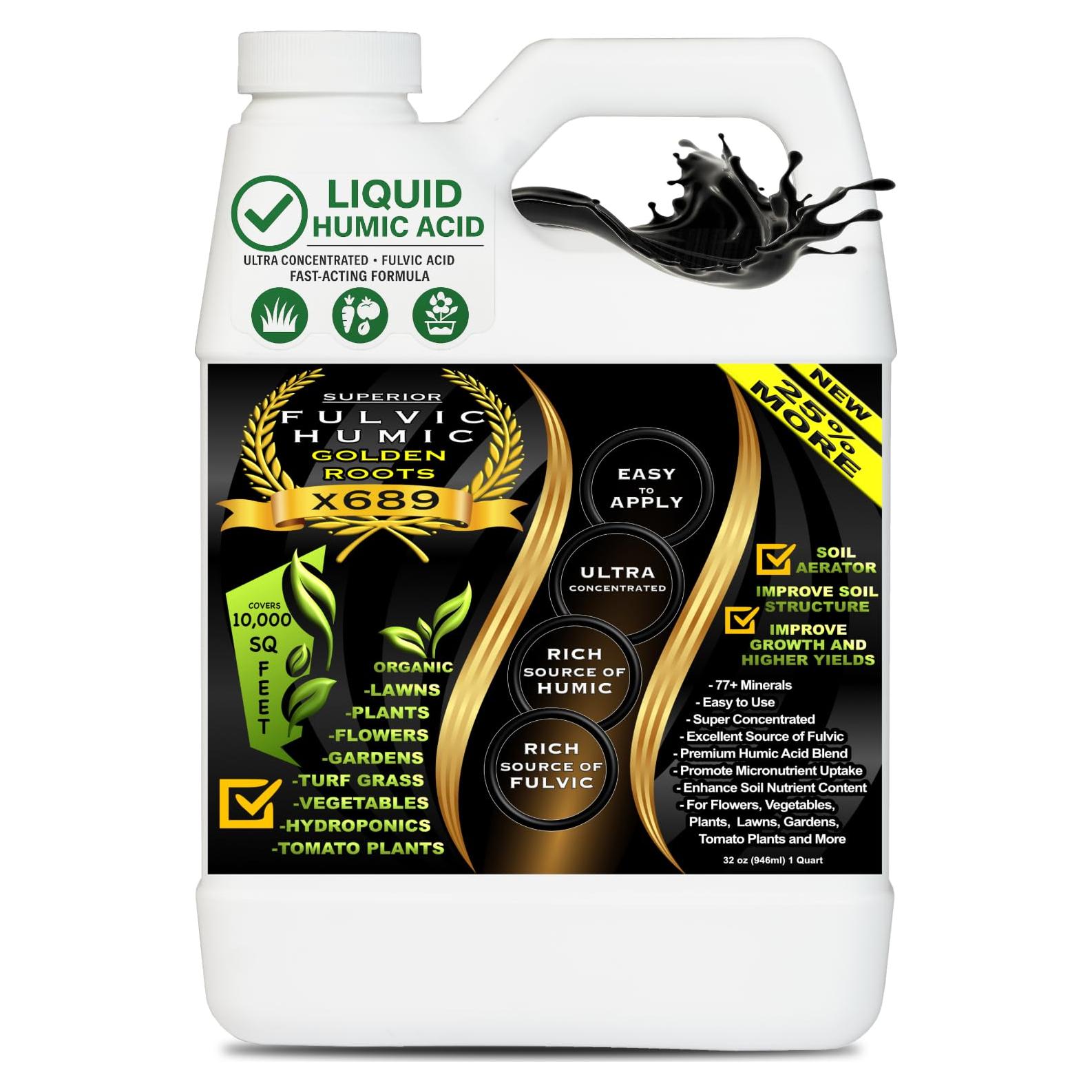 Concentrado Líquido de Ácido Húmico y Fúlvico 946 ml - Mejorador de Suelo