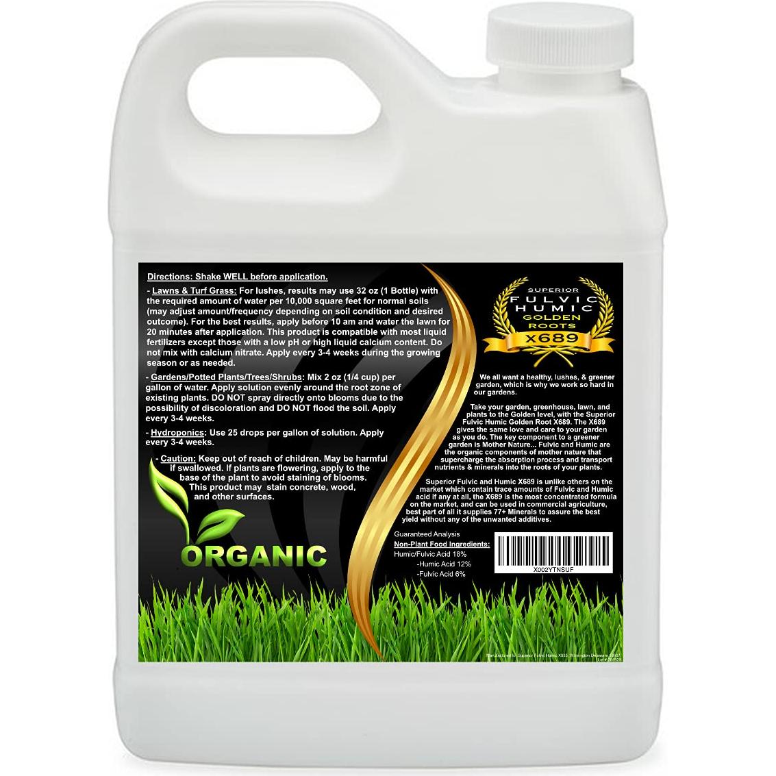 Concentrado Líquido de Ácido Húmico y Fúlvico 946 ml - Mejorador de Suelo