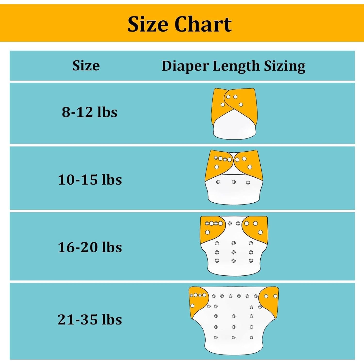 Pañales de Tela Reutilizables Babygoal 6 Pzas + Inserciones