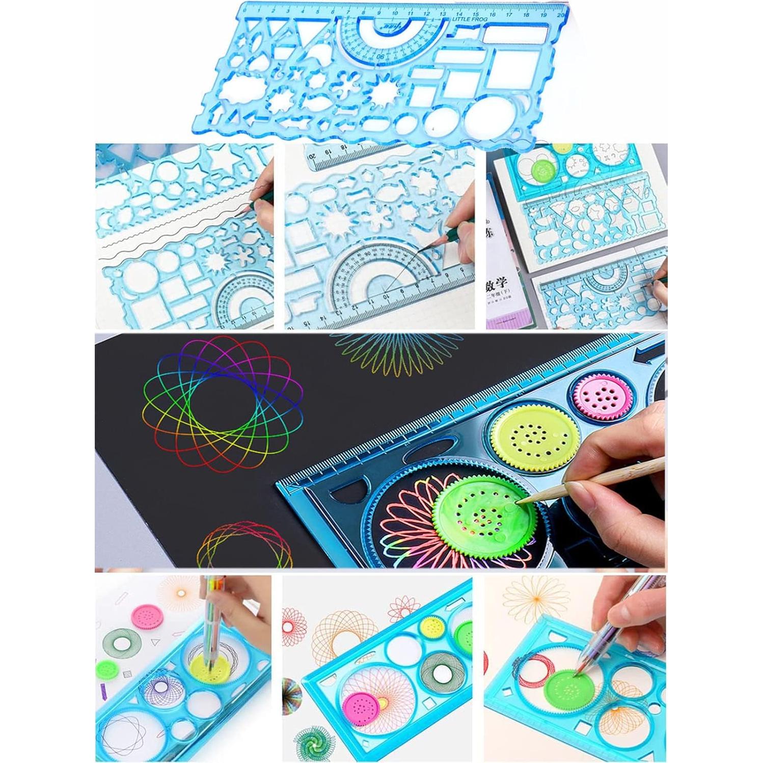 Regla Geométrica Multifuncional HY&GH - 3 Piezas para Dibujo