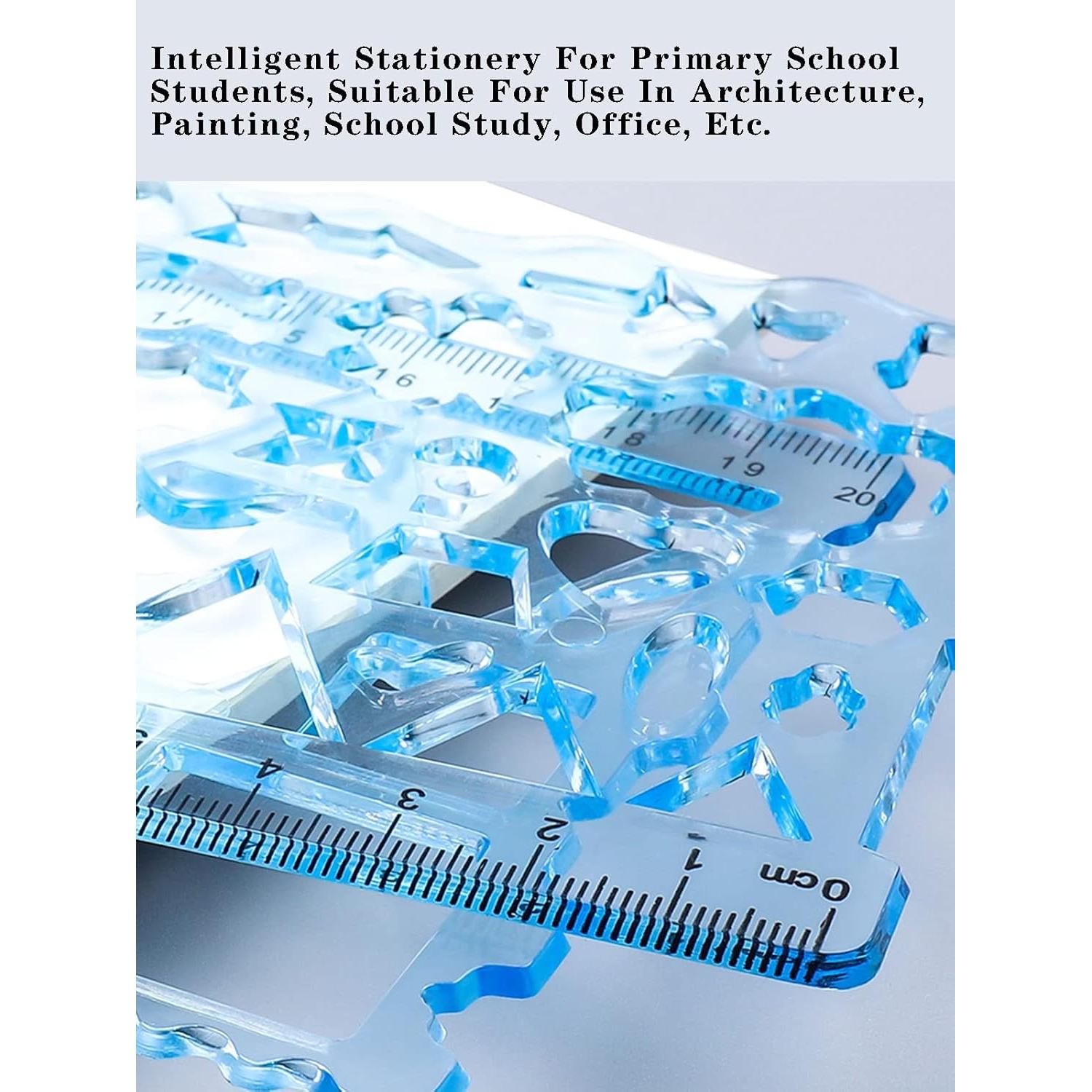 Regla Geométrica Multifuncional HY&GH - 3 Piezas para Dibujo