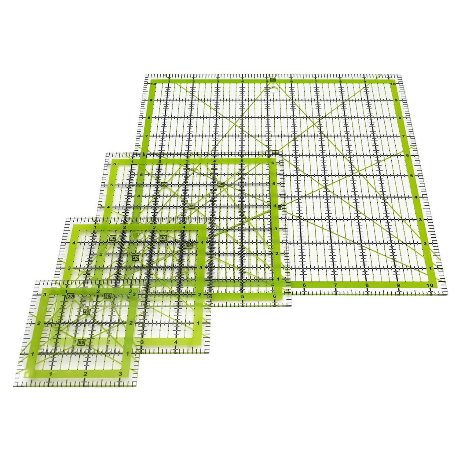 Plantillas de Acolchado LINXIAO 4 Piezas Acrílicas Verdes