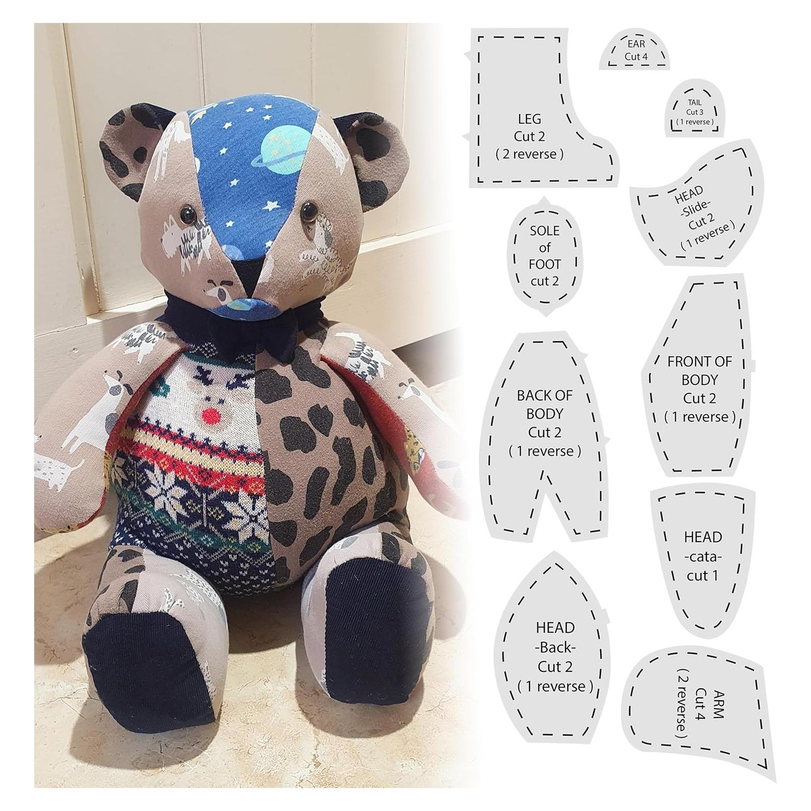 Juego de Plantillas de Acolchado Oso de Memoria Badong 10 Pcs