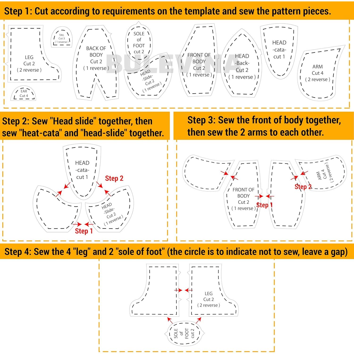 Juego de Plantillas de Acolchado Oso de Memoria Badong 10 Pcs