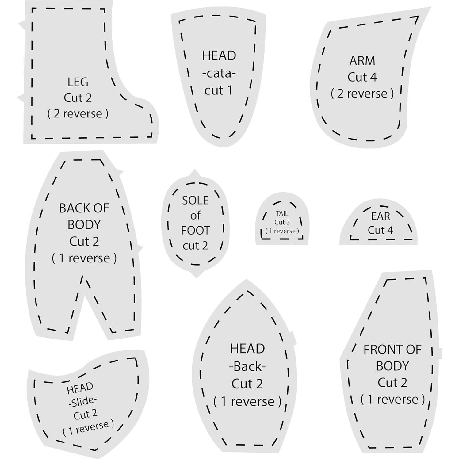 Juego de Plantillas de Acolchado Oso de Memoria Badong 10 Pcs