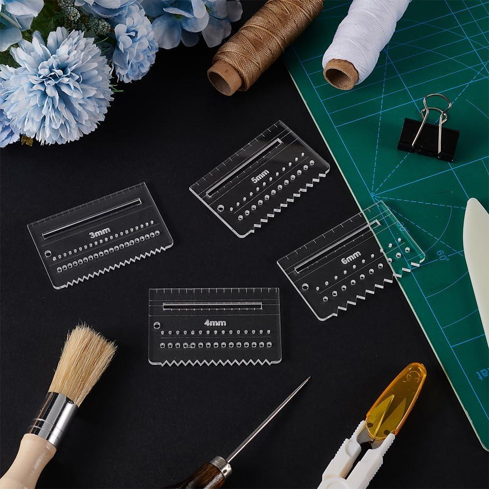 Placa de Ayuda para Coser Cuero FINGERINSPIRE 4 Piezas 3-6mm