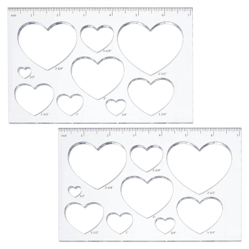 Plantilla de Incrustación Corazón PH PandaHall 9 en 1 17.8x11.9 cm