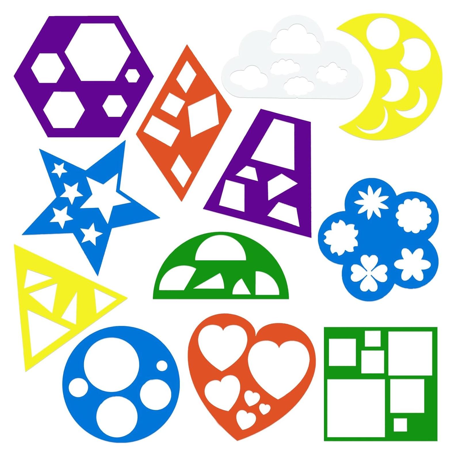 Juego de Plantillas Geométricas Tenare 12 Piezas 12.4x12.9cm