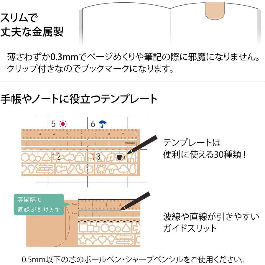 Regla Clip Midori 42290006 Cobre con Plantillas 10 cm