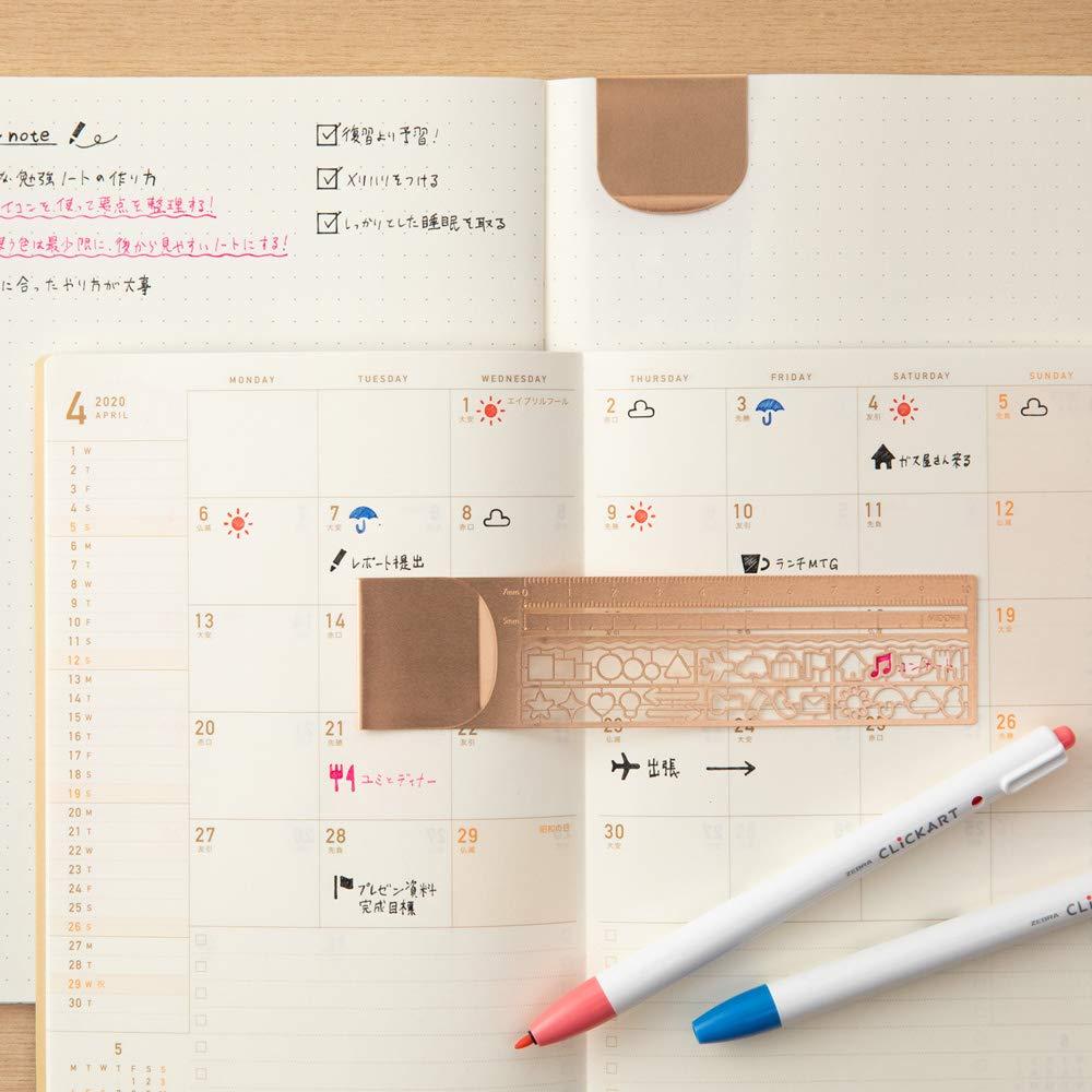 Regla Clip Midori 42290006 Cobre con Plantillas 10 cm