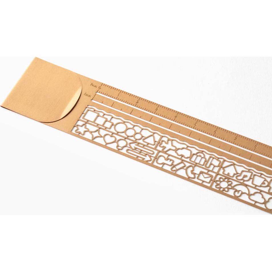 Regla Clip Midori 42290006 Cobre con Plantillas 10 cm