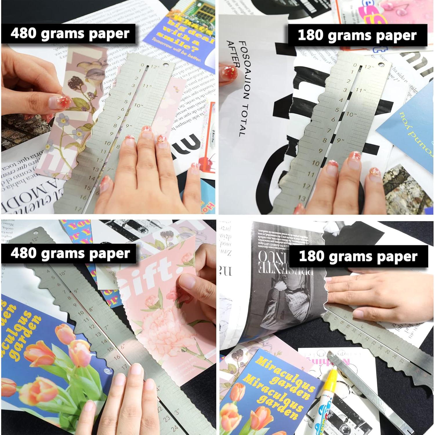 Regla de metal inoxidable UPTTHOW 3 piezas 30.48 cm multifuncional