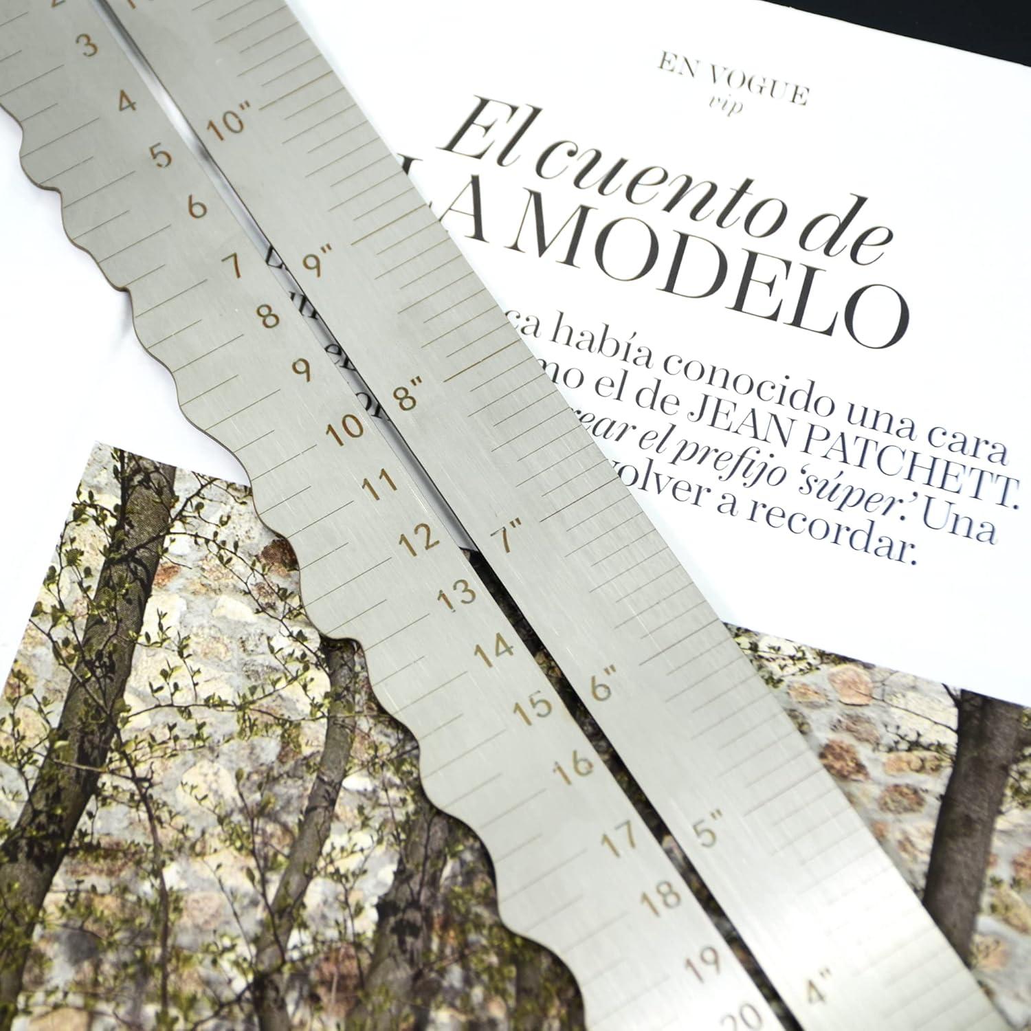 Regla de metal inoxidable UPTTHOW 3 piezas 30.48 cm multifuncional