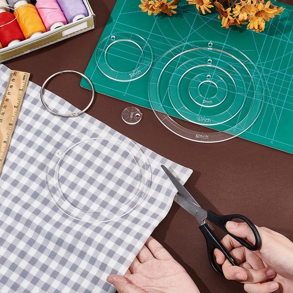 Plantillas Acrílicas Circulares NBEADS 6 Pcs para Acolchado