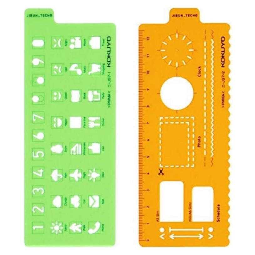 Kokuyo JIBUN_TECHO Goods, Template Stencil, Icon & Plan Version, Shared Size, Japan Import (NI-JG7-1/2)