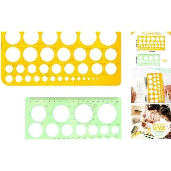 Plantilla de Dibujo de Círculo LNYMZD 2 Pcs Geométrica