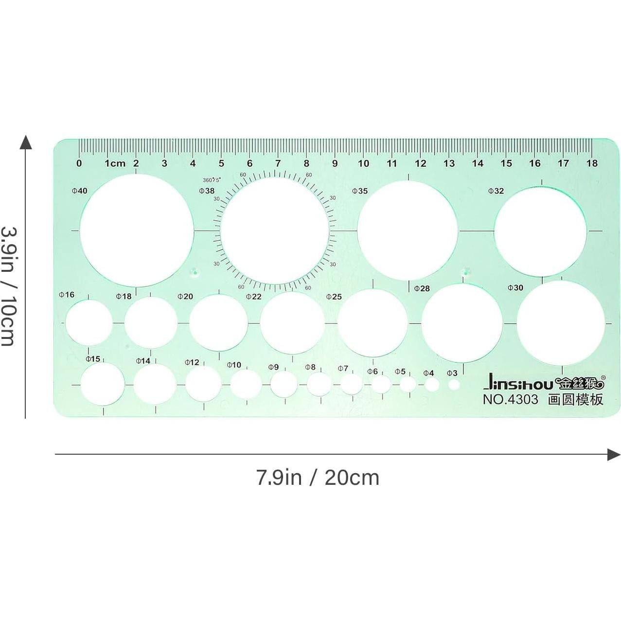 Plantilla de Dibujo de Círculo LNYMZD 2 Pcs Geométrica