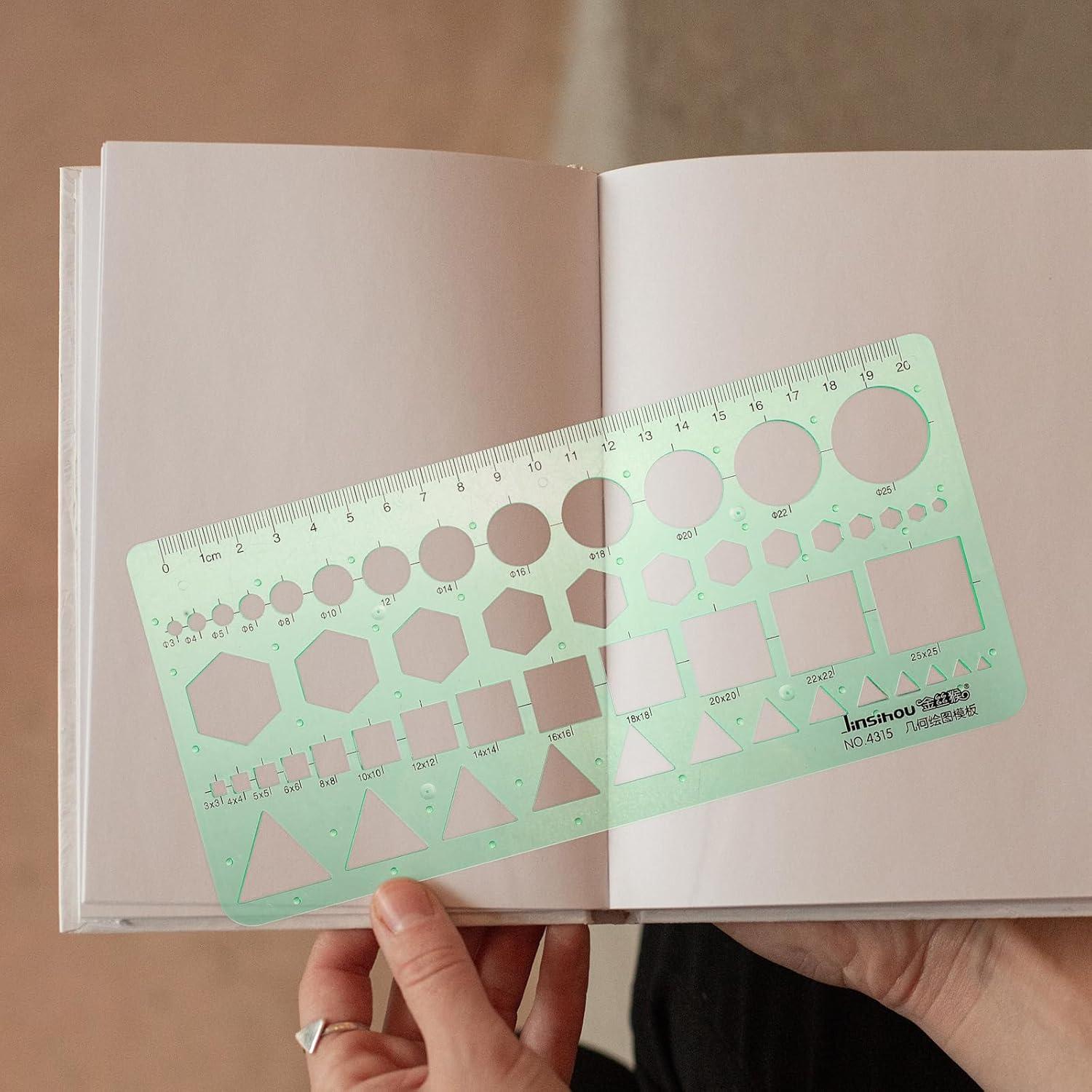 Plantilla de Dibujo de Círculo LNYMZD 2 Pcs Geométrica