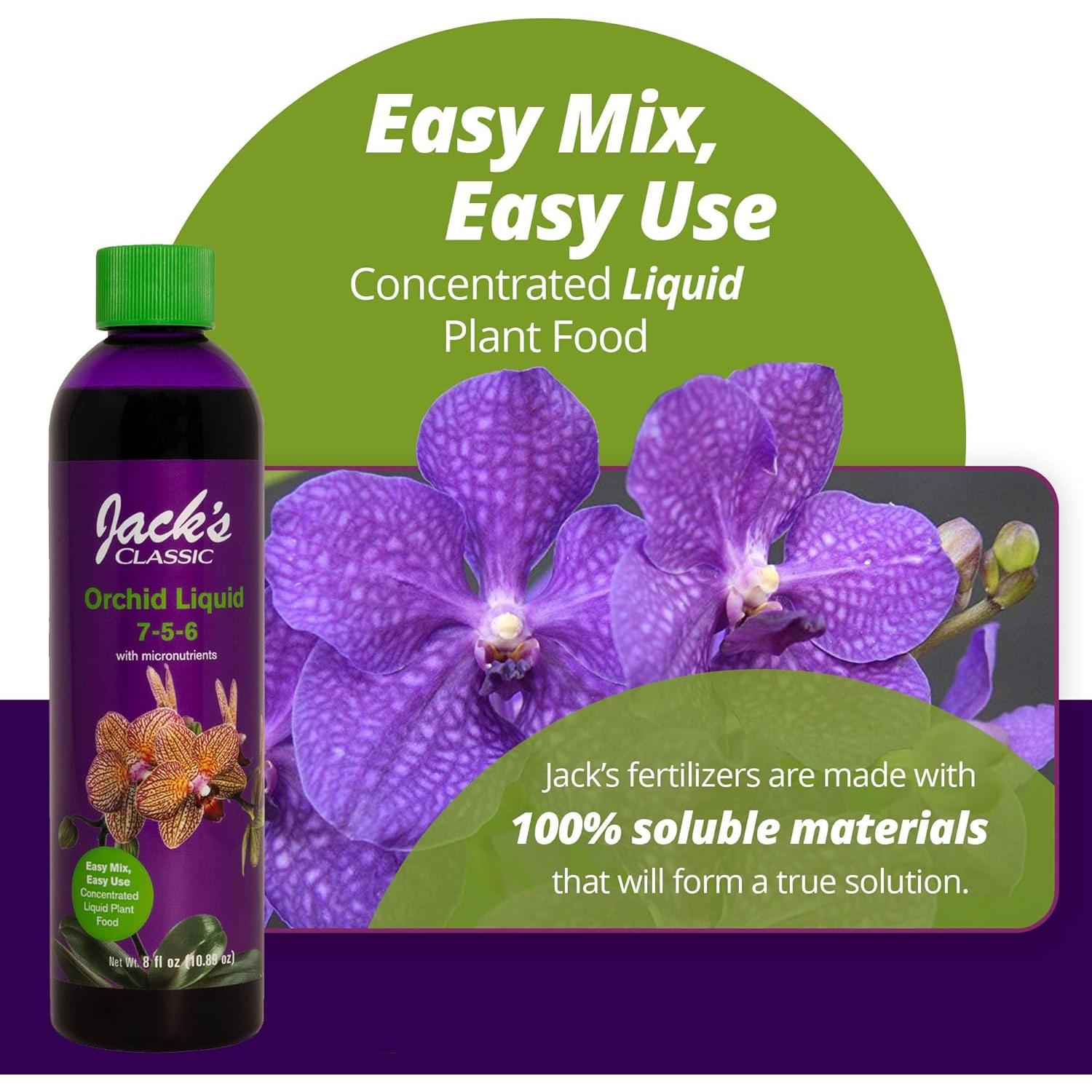 Fertilizante Líquido Jack's Classic 7-5-6 para Orquídeas 236.6 ml