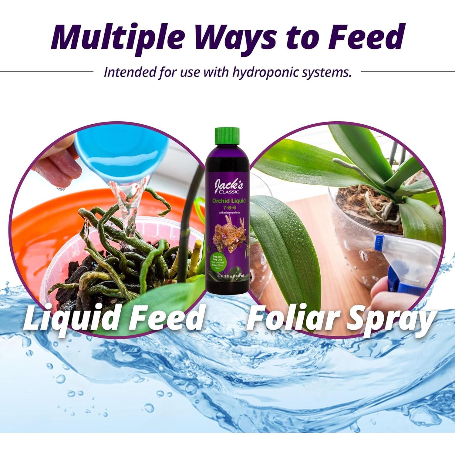 Fertilizante Líquido Jack's Classic 7-5-6 para Orquídeas 236.6 ml