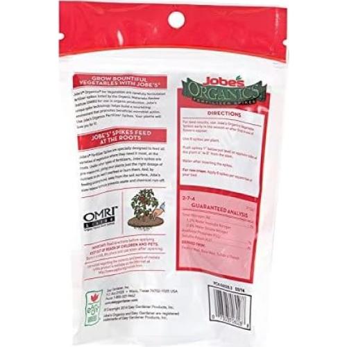 Fertilizante Orgánico Jobe's para Verduras y Tomates 2-7-4