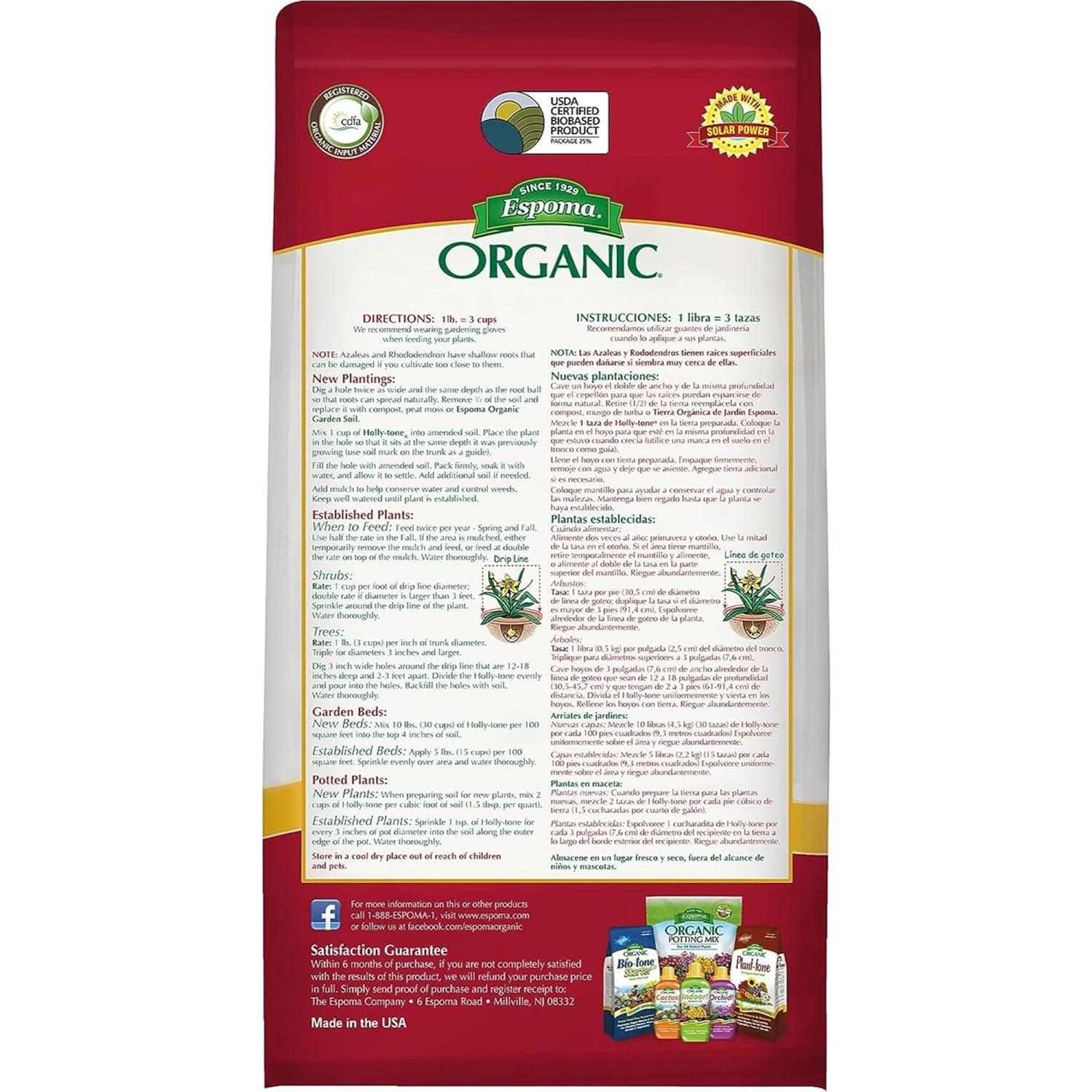 Fertilizante Orgánico Espoma Holly-Tone 4-3-4 1.81 kg - Paquete de 2