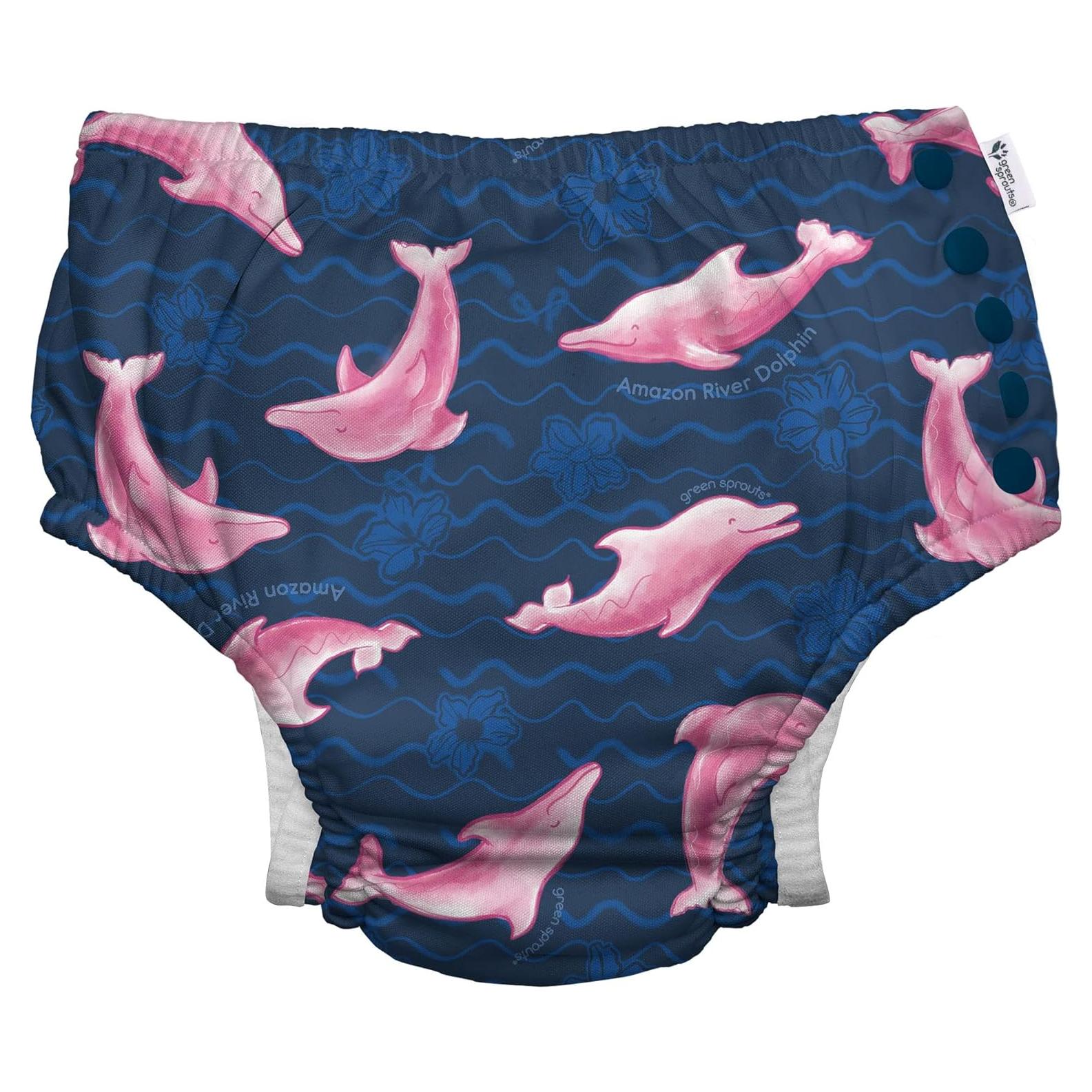 Pañal de Natación Reutilizable i play Eco Snap UPF 50 - Delfín Azul 3T