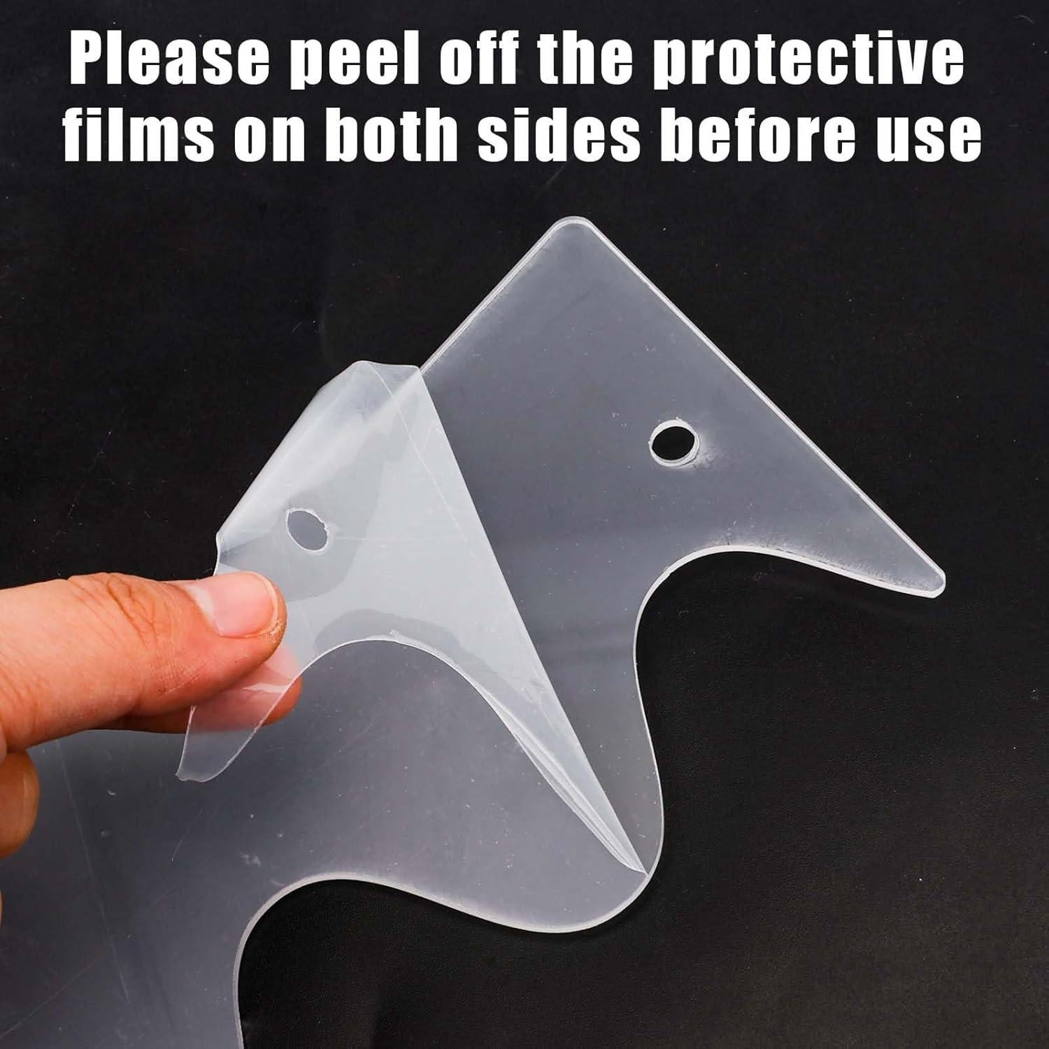 5 Plantillas de Costura Acrílicas Transparentes 26cm PEUTIER