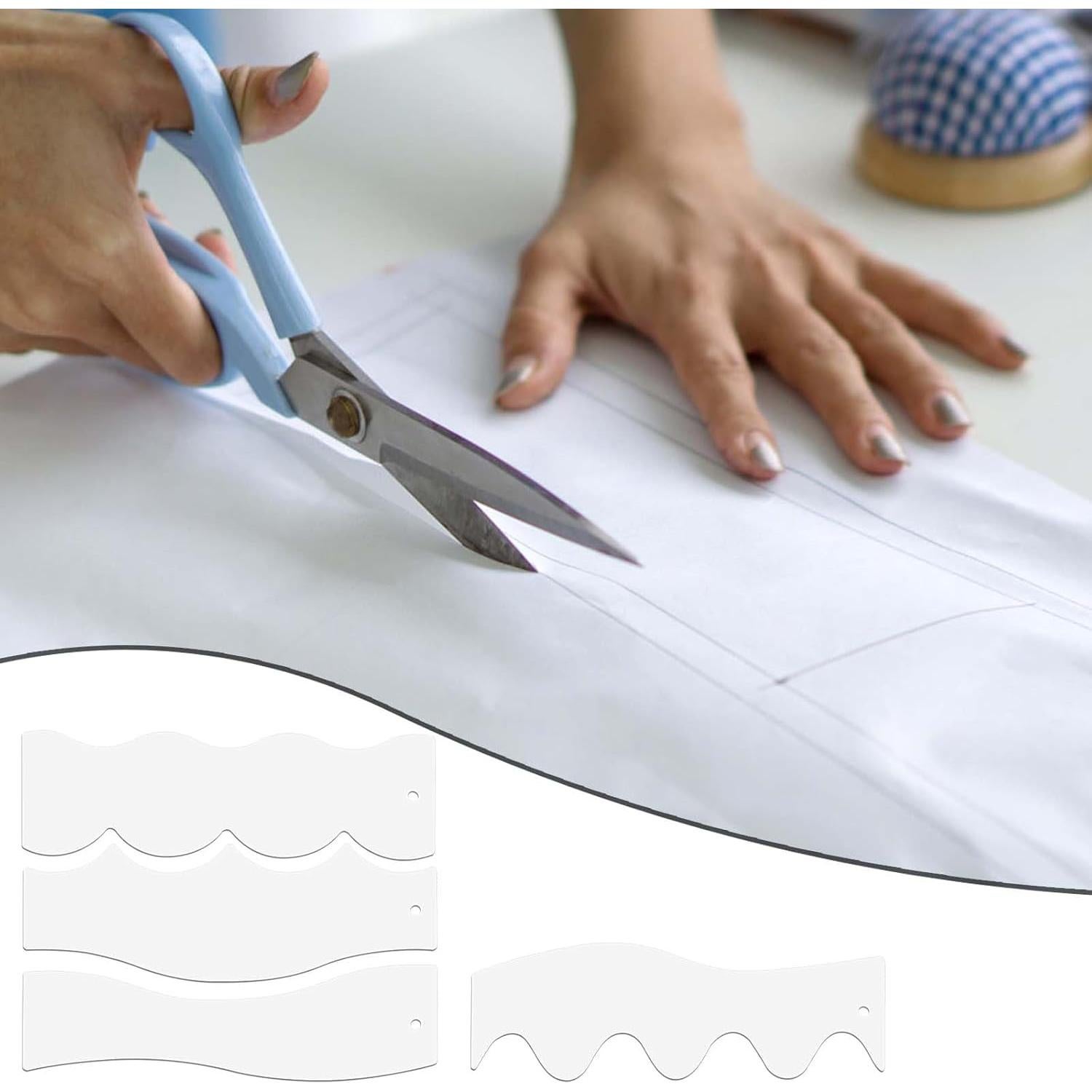 5 Plantillas de Costura Acrílicas Transparentes 26cm PEUTIER