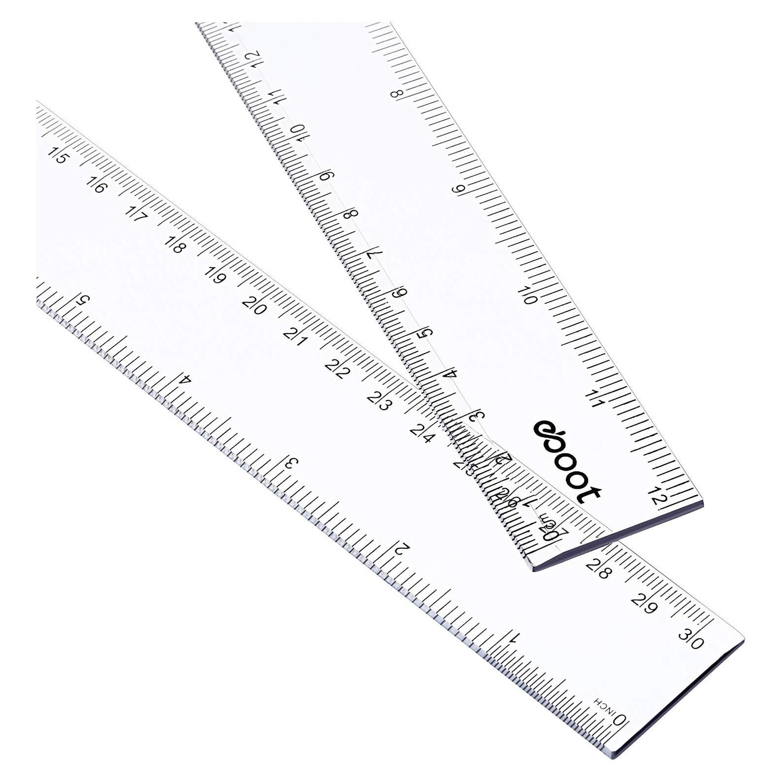 Regla Plástica Transparente EBOOT 30.48 cm - Paquete de 2